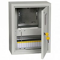 Распределительный шкаф ЩУРн, 12 мод., IP31, навесной, сталь, серая дверь, с клеммами |  код. MKM25-N-12-31-ZO |  IEK